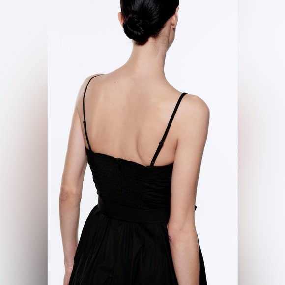 Zara Black Voluminous Mini Dress - Picture 4 of 9